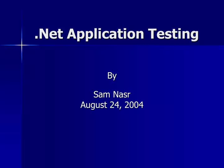 net application testing