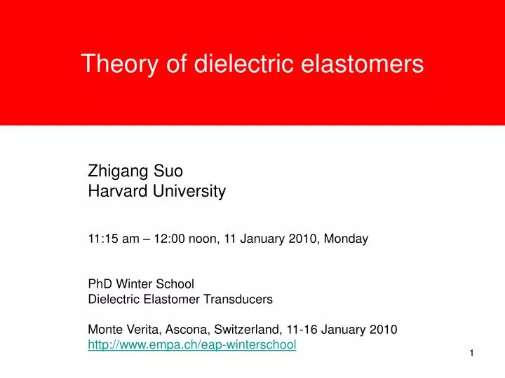 theory of dielectric elastomers