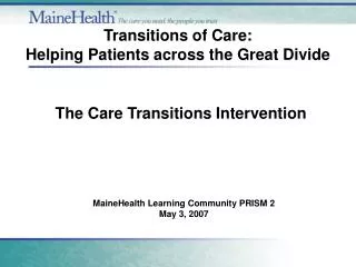 The Care Transitions Intervention