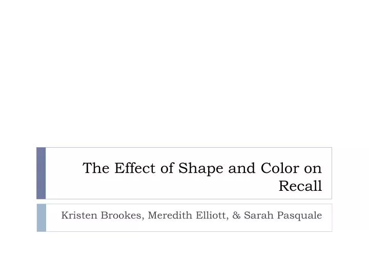the effect of shape and color on recall