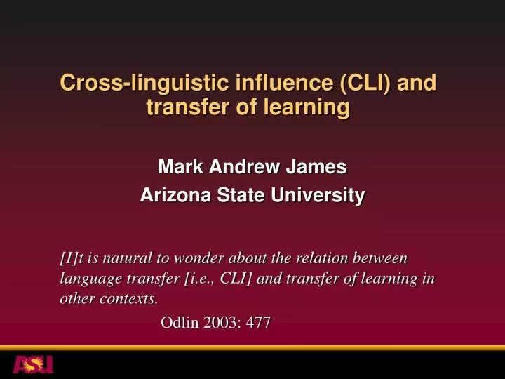 cross linguistic influence cli and transfer of learning