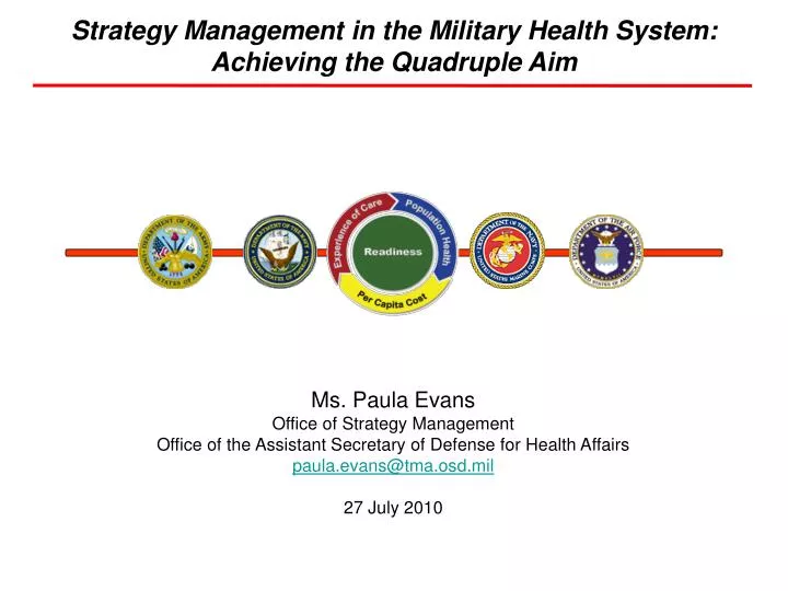 strategy management in the military health system achieving the quadruple aim