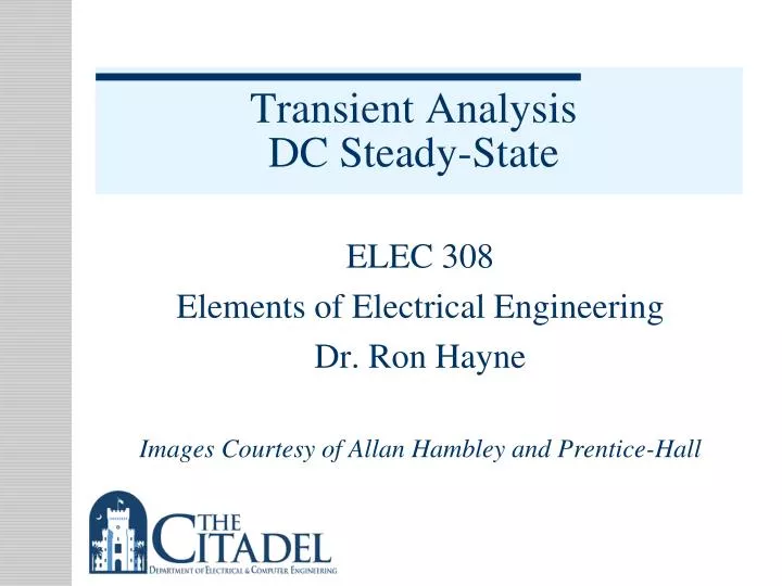 transient analysis dc steady state