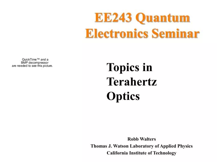 ee243 quantum electronics seminar