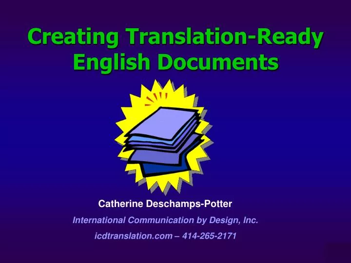 creating translation ready english documents