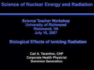 Biological Effects of Ionizing Radiation