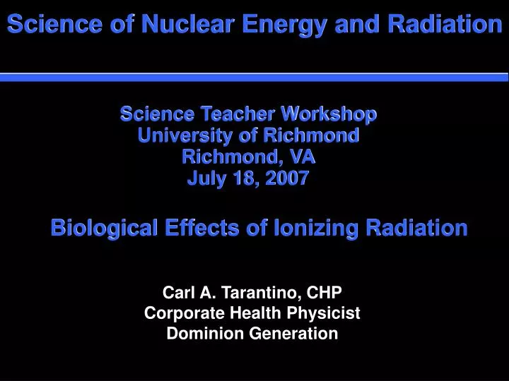 biological effects of ionizing radiation