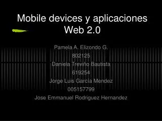 Mobile devices y aplicaciones Web 2.0
