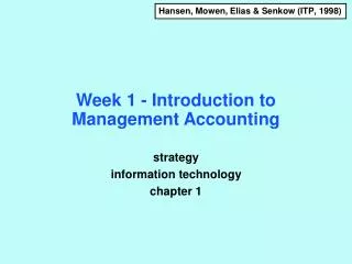 Week 1 - Introduction to Management Accounting