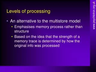Levels of processing