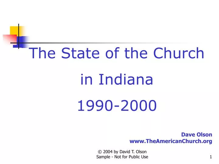 the state of the church in indiana 1990 2000