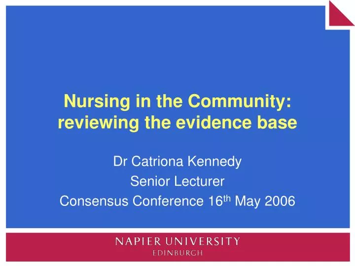 nursing in the community reviewing the evidence base