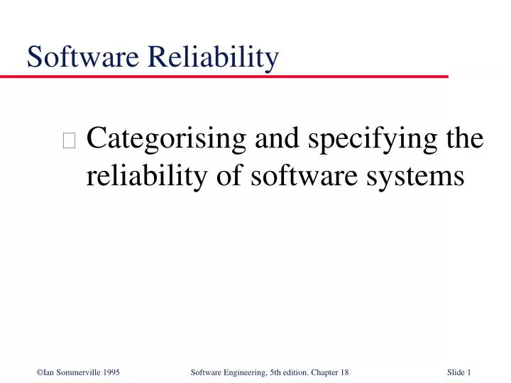 software reliability