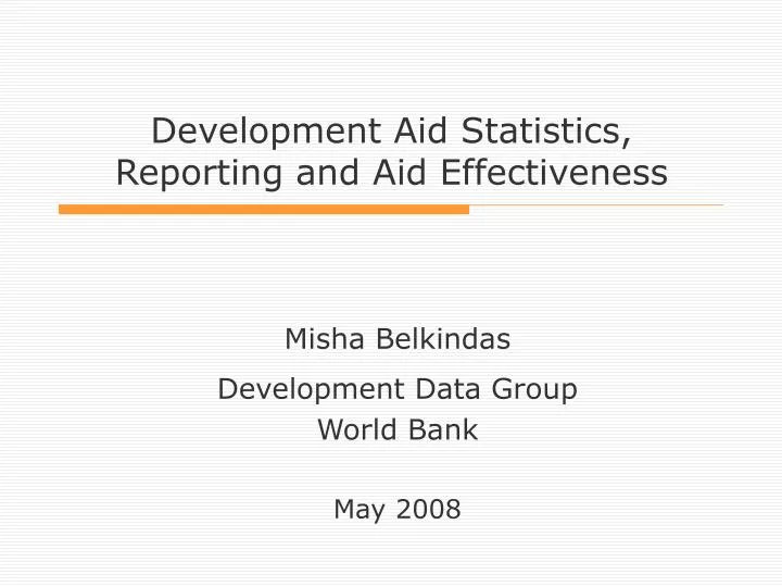 development aid statistics reporting and aid effectiveness