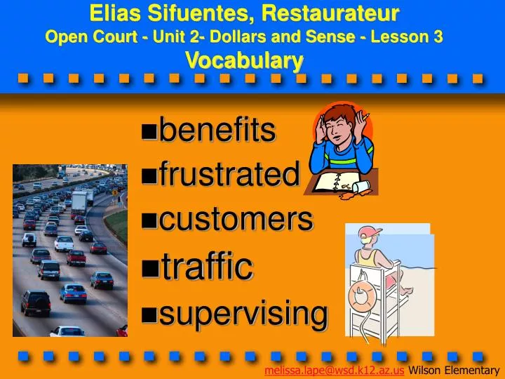 elias sifuentes restaurateur open court unit 2 dollars and sense lesson 3 vocabulary