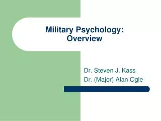 Military Psychology: Overview