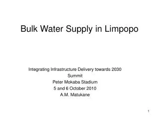 Bulk Water Supply in Limpopo