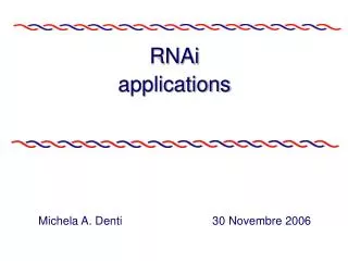 RNAi applications