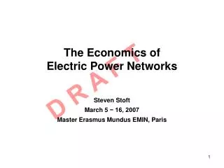 The Economics of Electric Power Networks