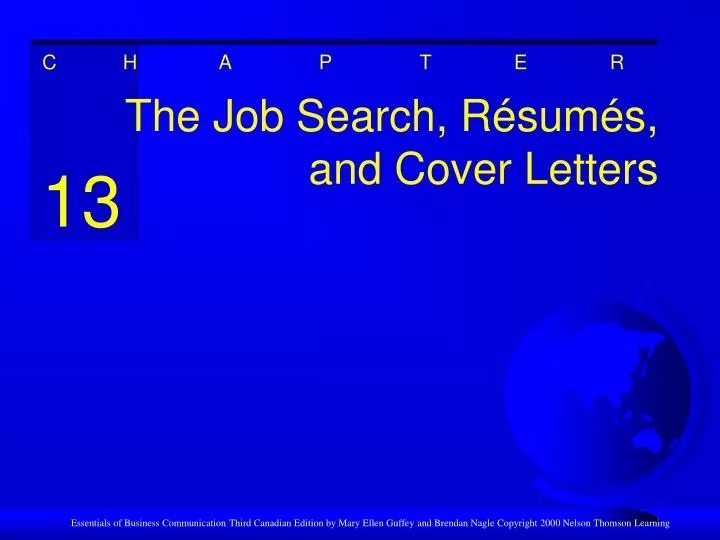 the job search r sum s and cover letters