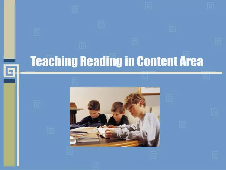 teaching reading in content area