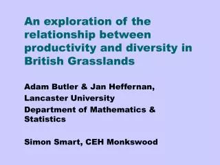 An exploration of the relationship between productivity and diversity in British Grasslands