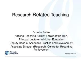 Research Related Teaching