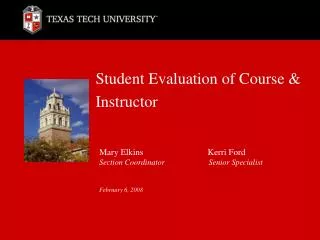 Student Evaluation of Course &amp; Instructor