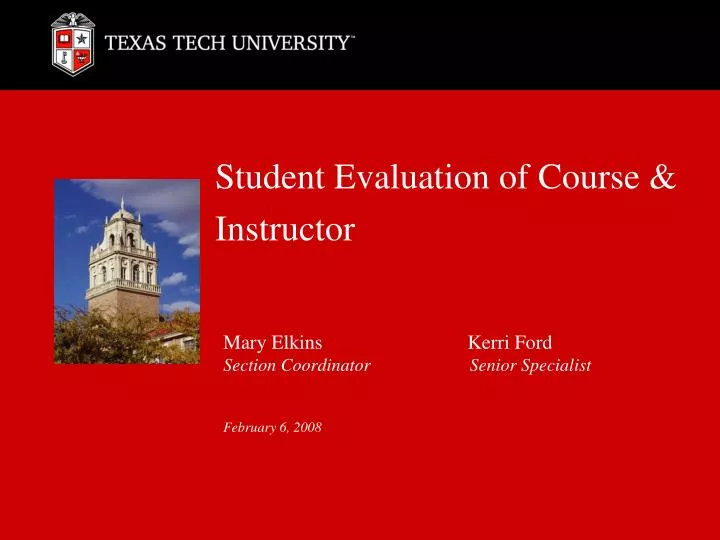 student evaluation of course instructor