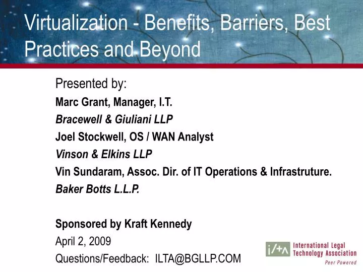 virtualization benefits barriers best practices and beyond