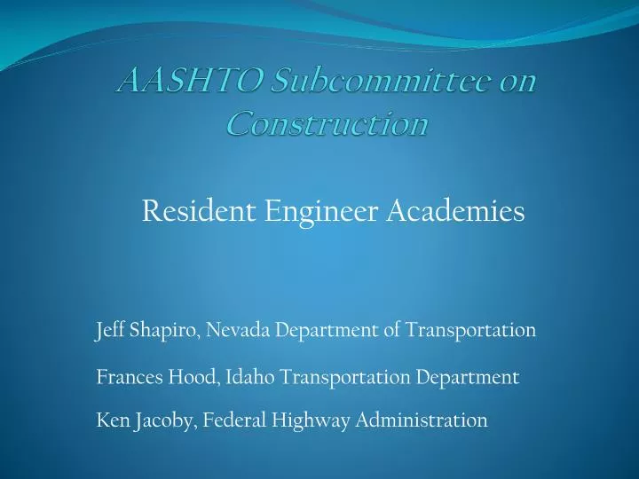 aashto subcommittee on construction