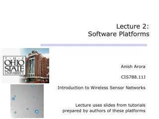 Lecture 2: Software Platforms