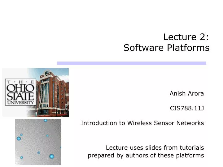 lecture 2 software platforms