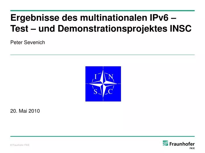 ergebnisse des multinationalen ipv6 test und demonstrationsprojektes insc