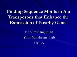 Finding Sequence Motifs in Alu Transposons that Enhance the Expression of Nearby Genes