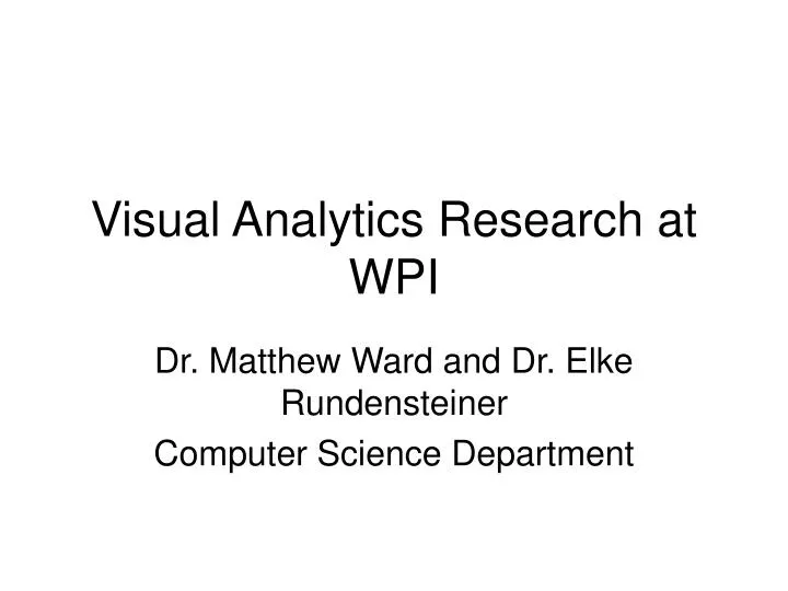 visual analytics research at wpi
