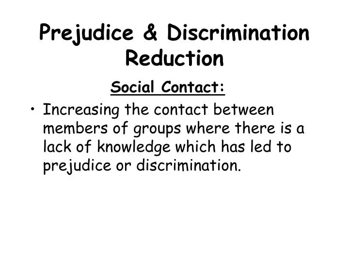 prejudice discrimination reduction