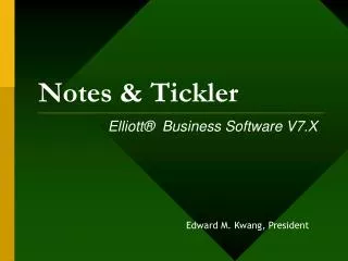 Notes &amp; Tickler