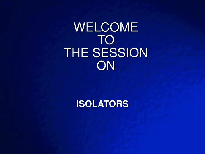 welcome to the session on