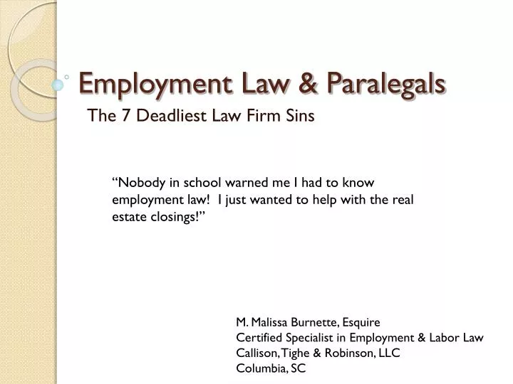employment law paralegals