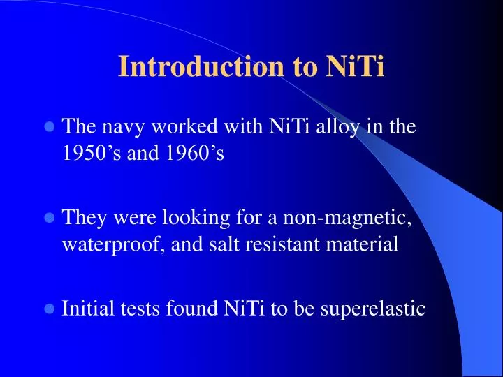 introduction to niti