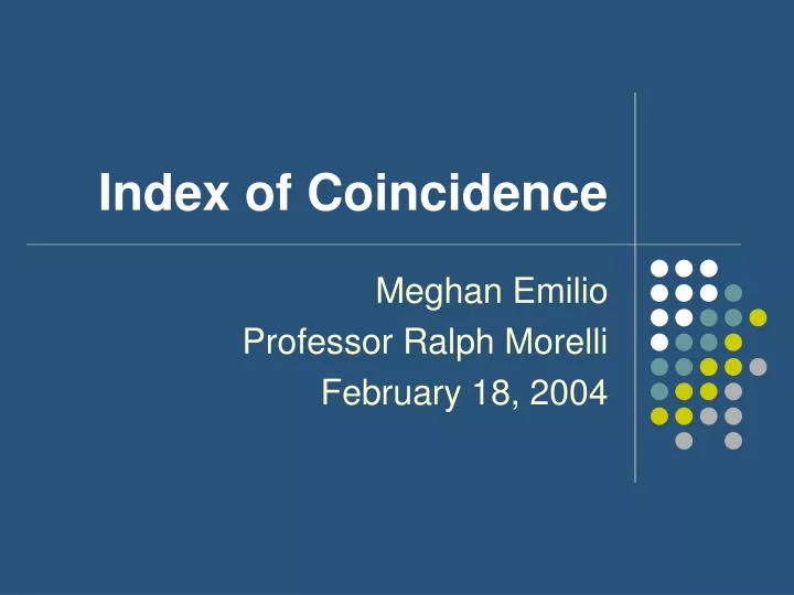 index of coincidence
