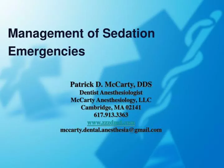 management of sedation emergencies