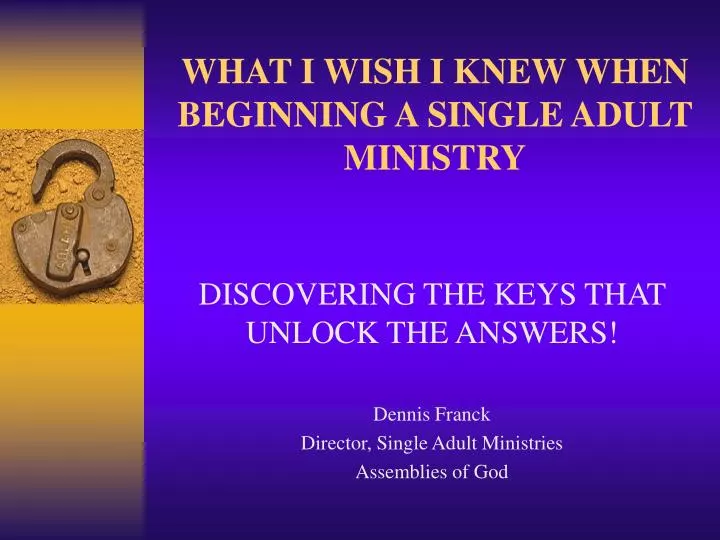 what i wish i knew when beginning a single adult ministry