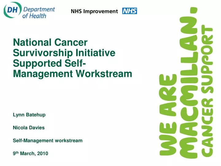 national cancer survivorship initiative supported self management workstream