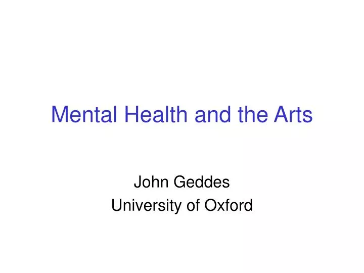 mental health and the arts