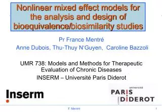 Nonlinear mixed effect models for the analysis and design of bioequivalence/ biosimilarity studies