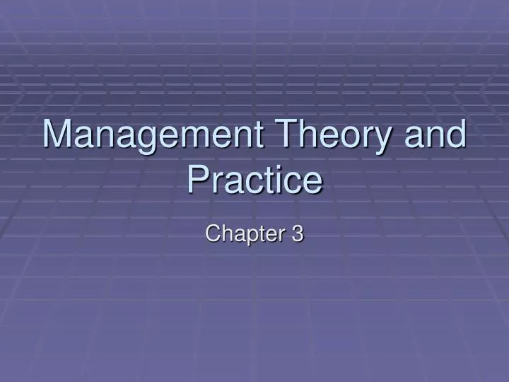 management theory and practice