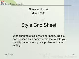 Style Crib Sheet