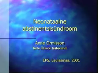 Neonataalne abstinentsisündroom